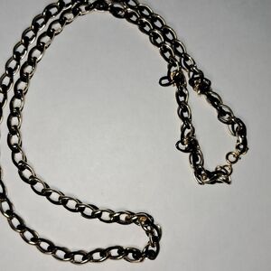 Single-Strand Black & Goldtone Chain Necklace